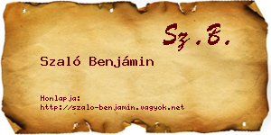 Szaló Benjámin névjegykártya